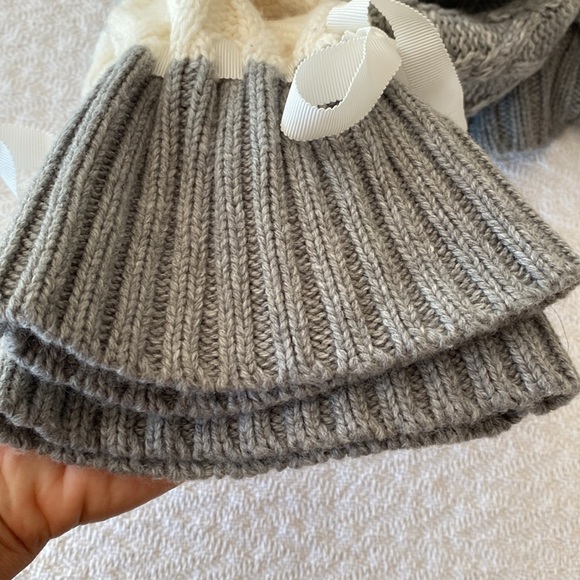 Max Studio Gray and Cream Cable Knit Sweater - Picture 6 of 8